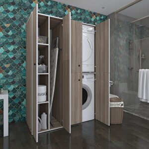 Çamaşır-kurutma Makinesi Dolabı Kapaklı Yaromira Crd 180*120*60 Banyo Arkalıksız