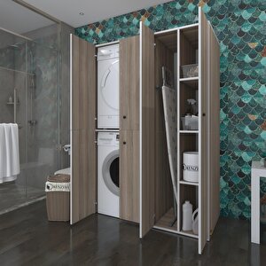 Kenzlife Çamaşır-kurutma Makinesi Dolabı Kapaklı Yaromira Crd 180*120*60 Banyo Arkalıksız