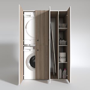 Kenzlife Çamaşır-kurutma Makinesi Dolabı Kapaklı Yaromira Crd 180*120*60 Banyo Arkalıksız