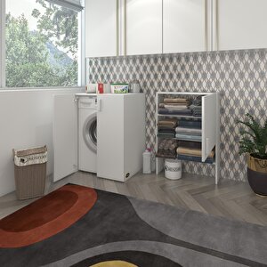 Çamaşır Makinesi Dolabı Kasparov Byz 180*066*55-20 Banyo Kapaklı Arkalıksız