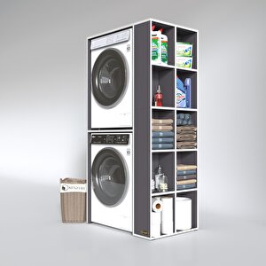 Çamaşır-kurutma Makinesi Dolabı Bolodenka Gri 180*090*60 Banyo Kapaksız Arkalıksız