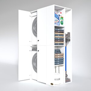 Çamaşır-kurutma Makinesi Dolabı Kapaklı Fokamdf Byz 180*090*60 % 100 Mdf Full Mdf Banyo Arkalıksız