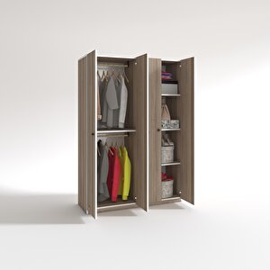 Gardırop 4 Kapılı Kapaklı Devetabanı Crd 173*120*42 Gardolap Dolap Ofis