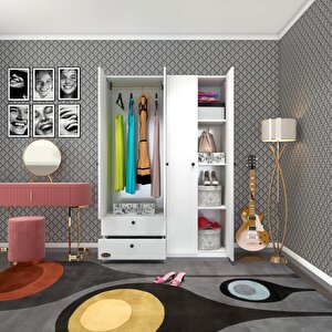 Gardırop 4 Kapılı Kapaklı 2 Çekmeceli Hüsnüyusuf Byz 173*120*42 Gardolap Dolap Ofis