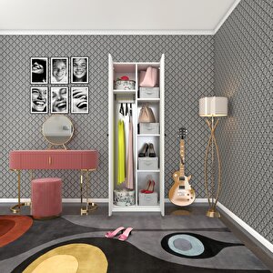 Gardırop 2 Kapılı Kapaklı Leylak Byz 173*60*42 Gardolap Dolap Ofis