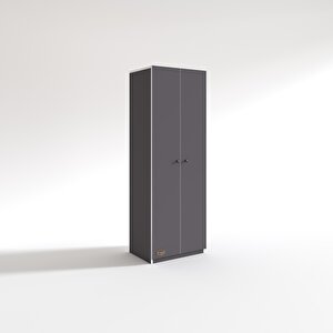 Gardırop 2 Kapılı Kapaklı Leylak Gri 173*60*42 Gardolap Dolap Ofis