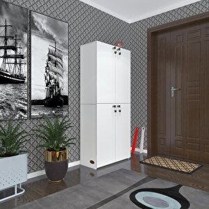 Ayakkabılık Ayakkabı Dolabı Kilitli Gutan Byz 160*70*32 Kapaklı Ofis Dolabı Iki Bölme
