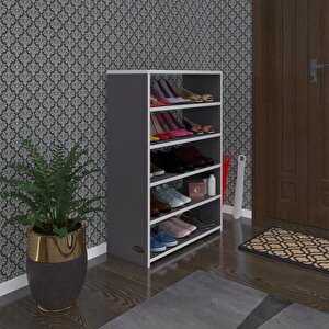 Ayakkabılık Goya Gri 100*70*30 Arkalıksız Ayakkabı Ofis Dolabı