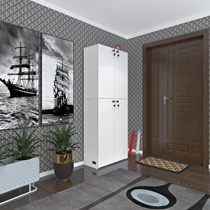 Ayakkabılık Ayakkabı Dolabı Kilitli Gutan Byz 180*70*32 Kapaklı Ofis Dolabı Iki Bölme