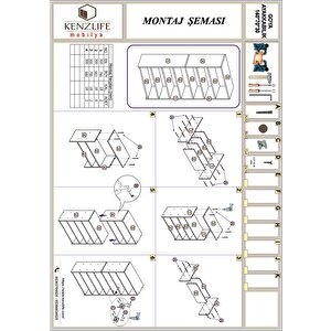 Kenzlife Ayakkabılık Goya Crd 140*70*30 Arkalıksız Ayakkabı Ofis Dolabı Iki Bölme