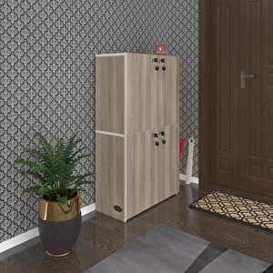 Ayakkabılık Ayakkabı Dolabı Kilitli Gutan Crd 120*70*32 Kapaklı Ofis Dolabı Iki Bölme