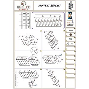 Kenzlife Ayakkabılık Goya Gri 160*70*30 Arkalıksız Ayakkabı Ofis Dolabı Iki Bölme