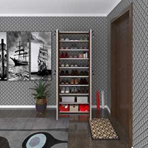 Ayakkabılık Ayakkabı Dolabı Kilitli Gutan Cvz 180*70*32 Kapaklı Ofis Dolabı Iki Bölme