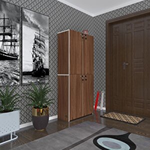 Ayakkabılık Ayakkabı Dolabı Kilitli Gutan Cvz 160*70*32 Kapaklı Ofis Dolabı Iki Bölme