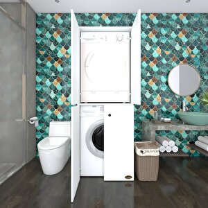 Kenzlife Çamaşır-kurutma Makinesi Dolabı Kapaklı Jelena Byz 180*70*60 Banyo Çift Katlı Arkalıksız