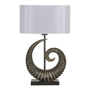 Modern Dizayn Burgu Abajur Gold Beyaz