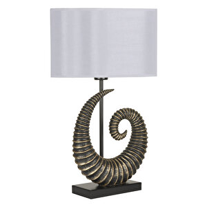 Modern Dizayn Burgu Abajur Gold Beyaz