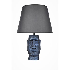 Modern Dizayn Moai Abajur Cobalt Gri