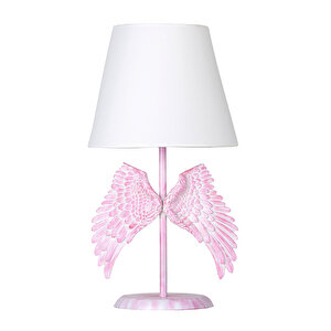 Modern Dizayn Melek Abajur Pembe-beyaz