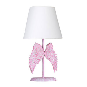 Modern Dizayn Melek Abajur Pembe-beyaz