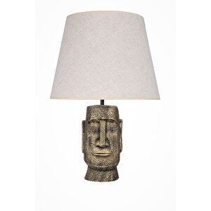 Modern Dizayn Moai Abajur Gold Krem
