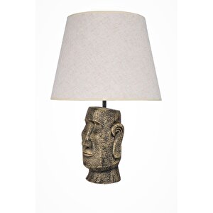 Modern Dizayn Moai Abajur Gold Krem