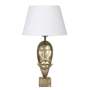 Modern Dizayn Afrika Abajur Gold Beyaz