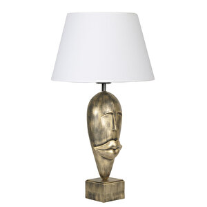 Modern Dizayn Afrika Abajur Gold Beyaz
