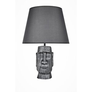 Modern Dizayn Moai Abajur Gümüş Gri