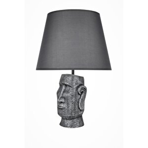 Modern Dizayn Moai Abajur Gümüş Gri
