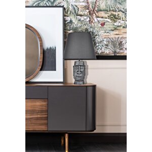 Qdec Modern Dizayn Moai Abajur Gümüş Gri