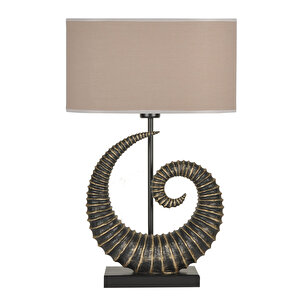 Modern Dizayn Burgu Abajur Gold Bej