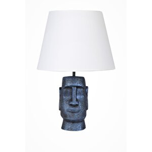 Modern Dizayn Moai Abajur Cobalt Beyaz