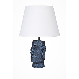 Modern Dizayn Moai Abajur Cobalt Beyaz