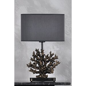 Modern Dizayn Mercan Abajur Gold Gri