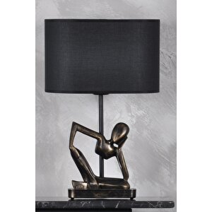 Modern Dizayn İnsan Abajur Gold Siyah
