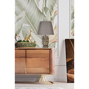 Qdec Modern Dizayn Moai Abajur Gold Antrasit