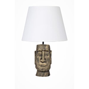 Modern Dizayn Moai Abajur Gold Beyaz
