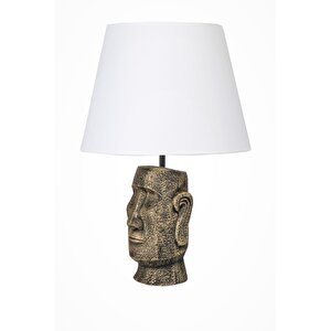 Modern Dizayn Moai Abajur Gold Beyaz