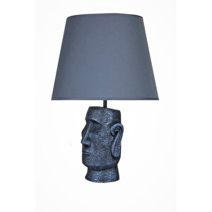Modern Dizayn Moai Abajur Cobalt Lacivert