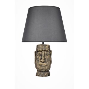 Modern Dizayn Moai Abajur Gold Gri