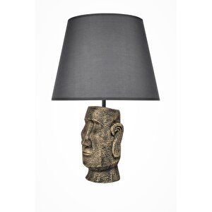 Modern Dizayn Moai Abajur Gold Gri