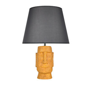 Modern Dizayn Moai Abajur Sarı Gri