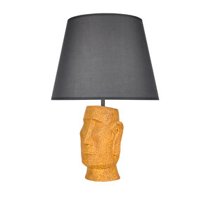 Modern Dizayn Moai Abajur Sarı Gri