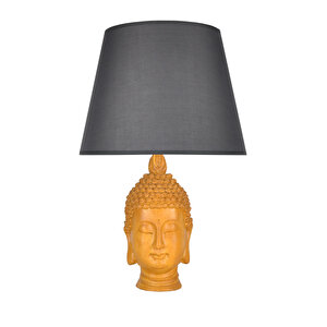 Modern Dizayn Büyük Buda Abajur Sarı Gri