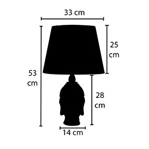 Modern Dizayn Büyük Buda Abajur Sarı Krem