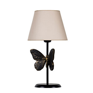 Modern Dizayn Kelebek Abajur Gold Bej