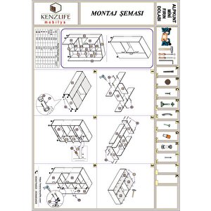 Mini Fırın Dolabı Alpkuntsol Ceviz 148x90x30 Ayaklı Mikroalga Midi Fırın Mutfak