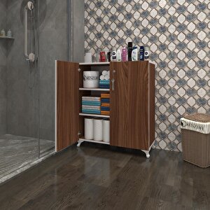 Kenzlife 2 Kapılı Dolap Çilem 088*070*032 Cvz Kilitli Ayaklı Banyo Mutfak Ofis Kitaplık Ayakkabılık Kiler
