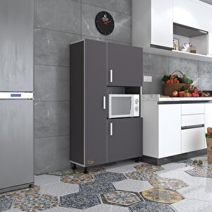Mini Fırın Dolabı Alpkuntsağ Gri 148*90*30 Ayaklı Mikroalga Midi Fırın Mutfak